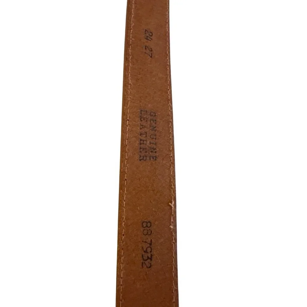 Genuine‎ Leather & Woven Canvas Belt With Brass Buckle